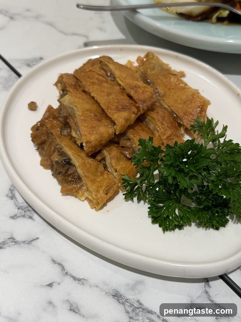 Fried Spring Rolls with Parsley Garnish
