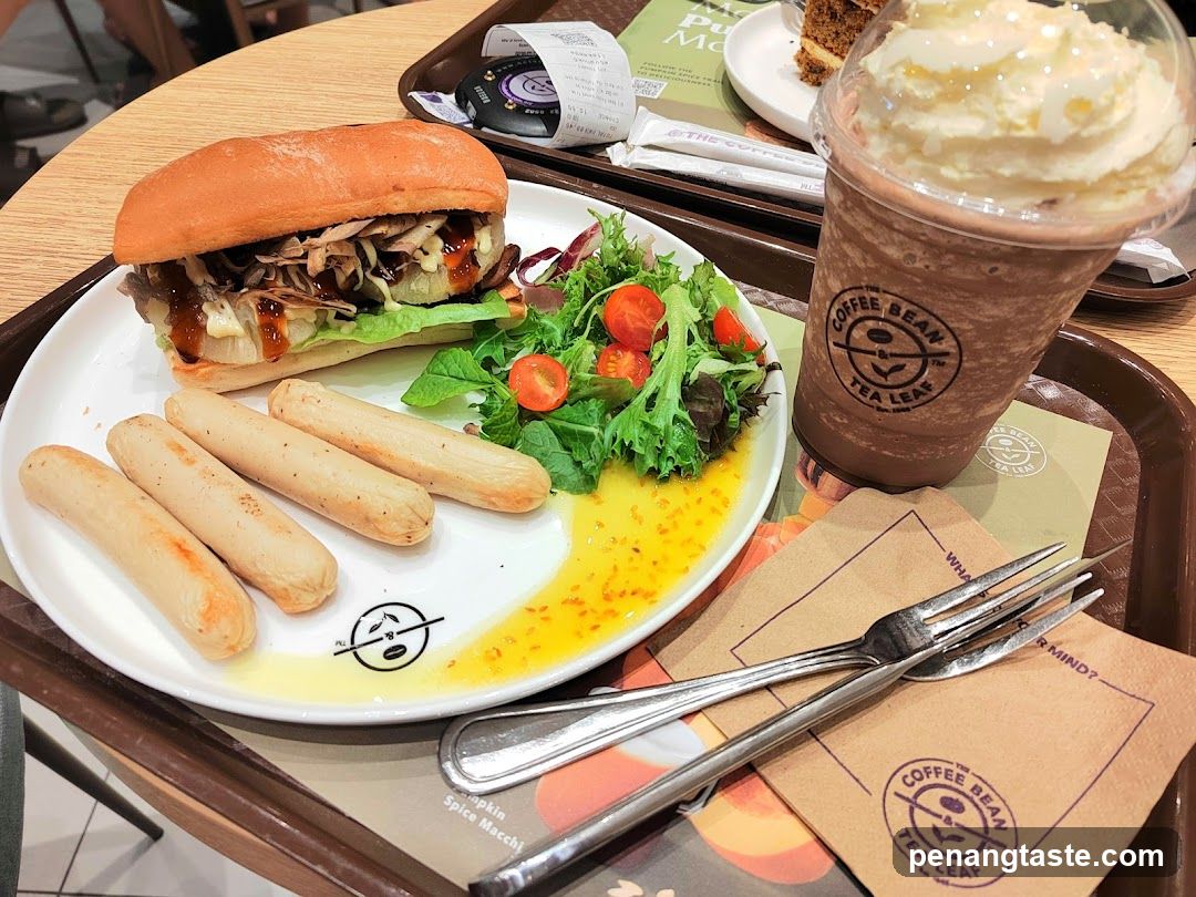 Sandwich meal with iced coffee