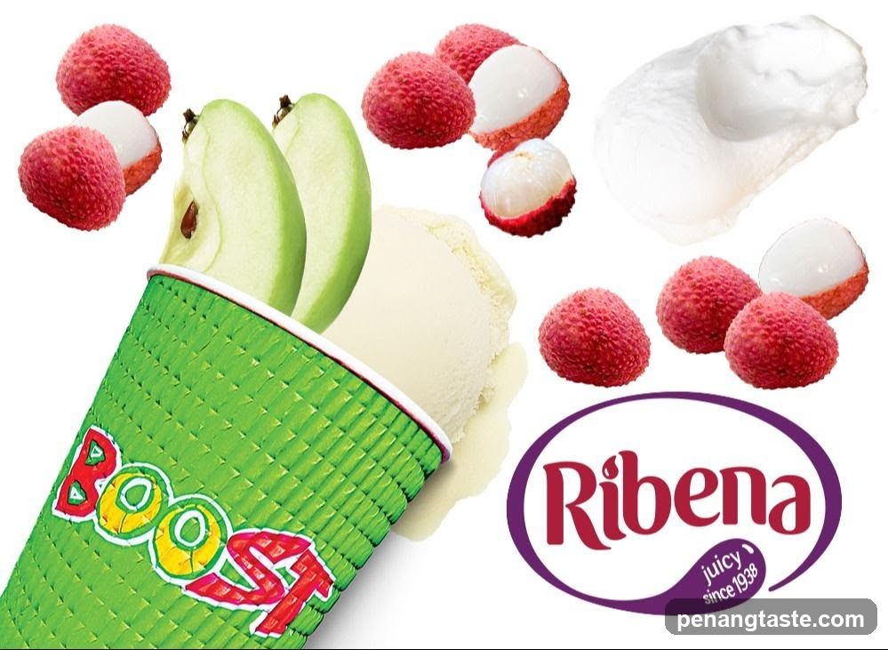 Boost and Ribena Lychee Apple Ice Cream