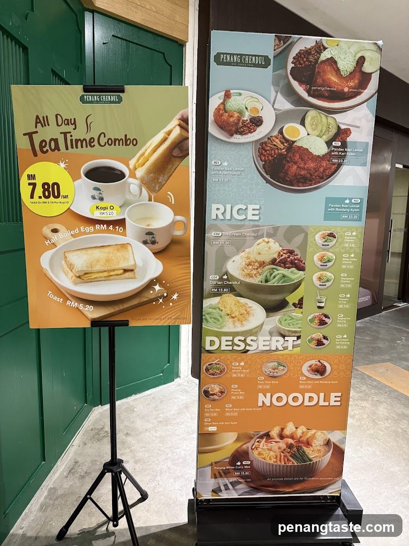Penang Chendul Menu Boards