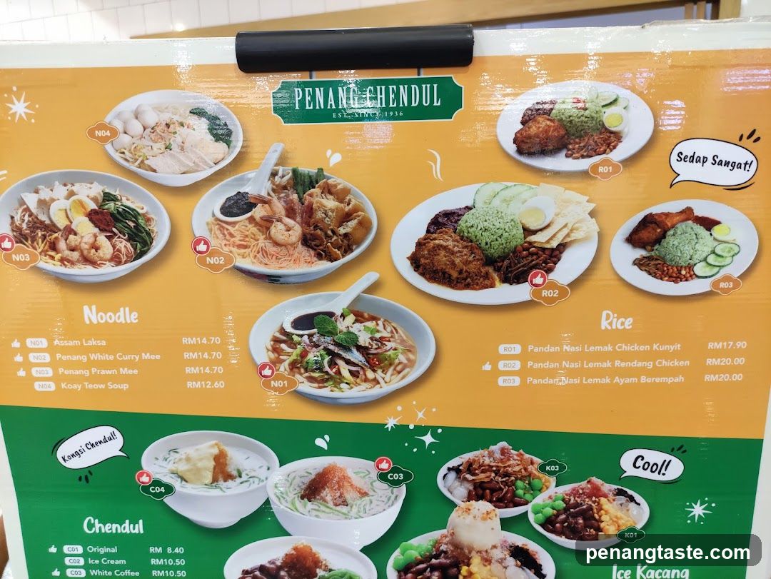 Penang Chendul Menu