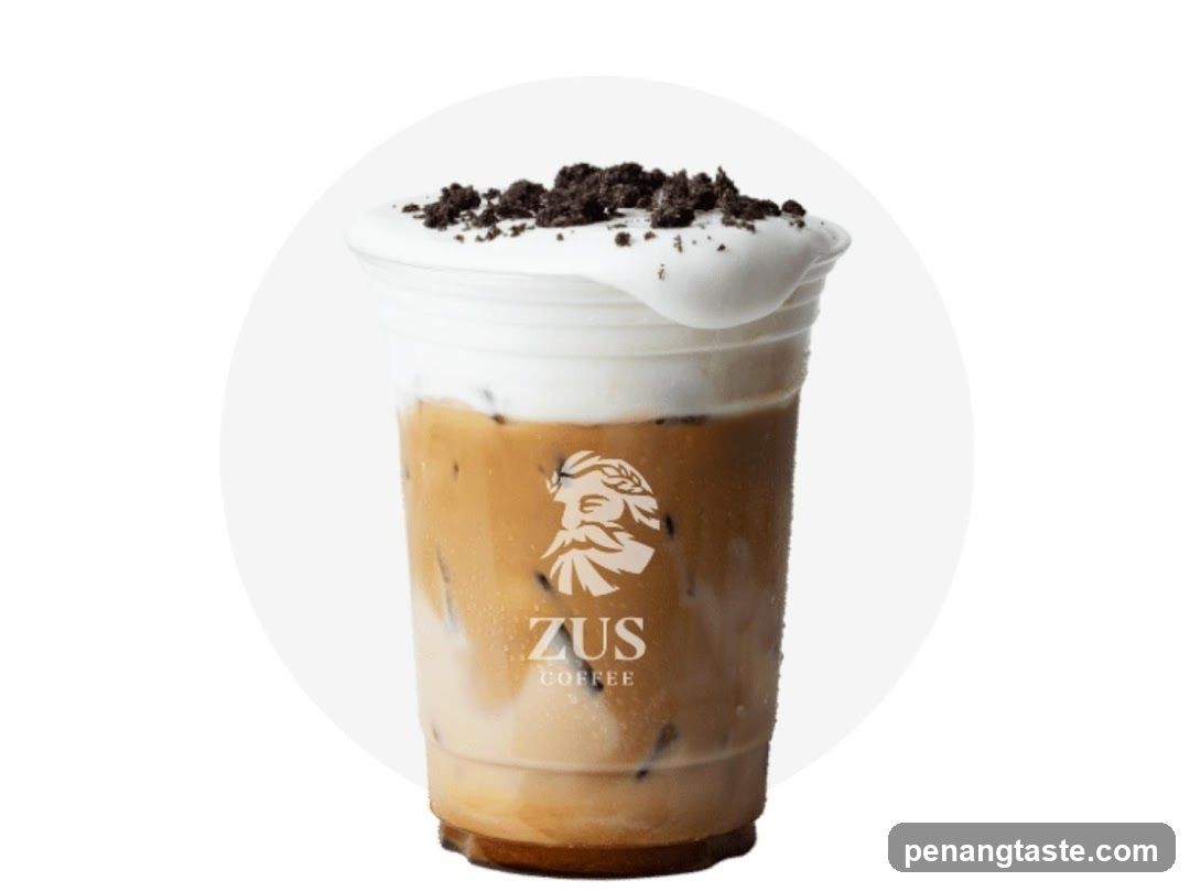 Iced Coffee with Cream and Cookie Crumble