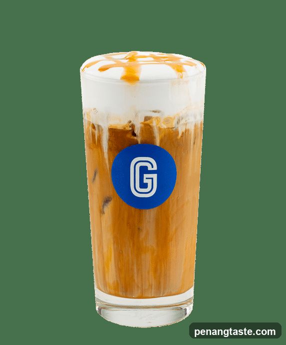 Iced Coffee with Cream and Caramel Drizzle