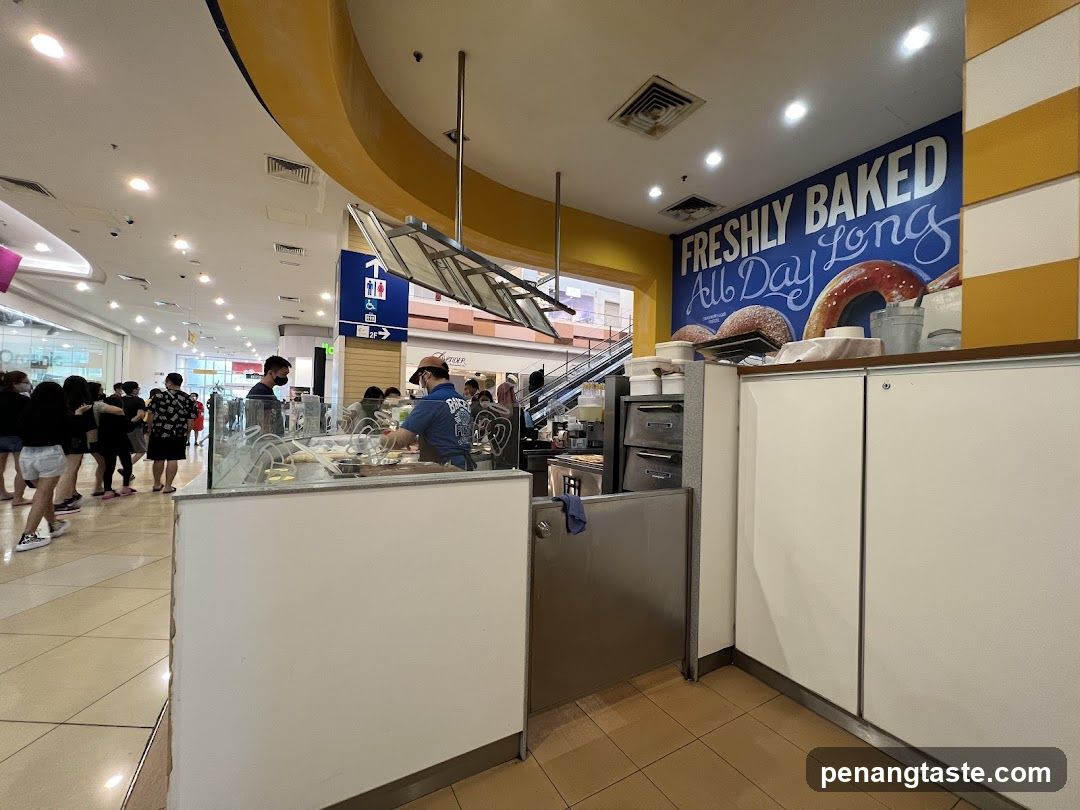 Bakery counter with fresh baked goods