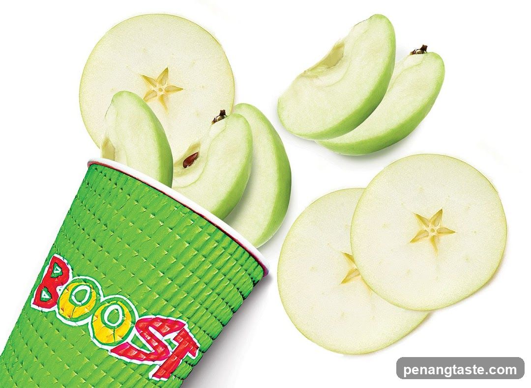 Boost Juice Cup with Apple Slices