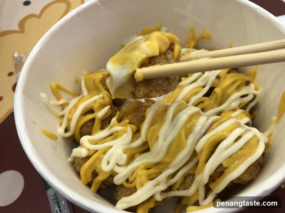 Fried Chicken Bites with Cheese and Mayo