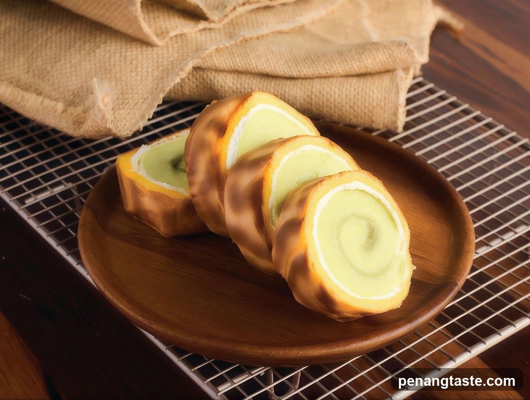 Green Swiss Roll Slices