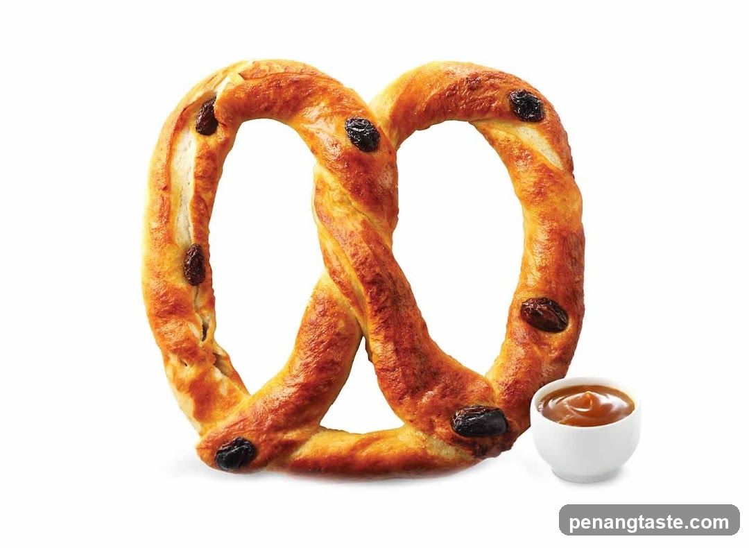 Raisin Pretzel with Caramel Dip
