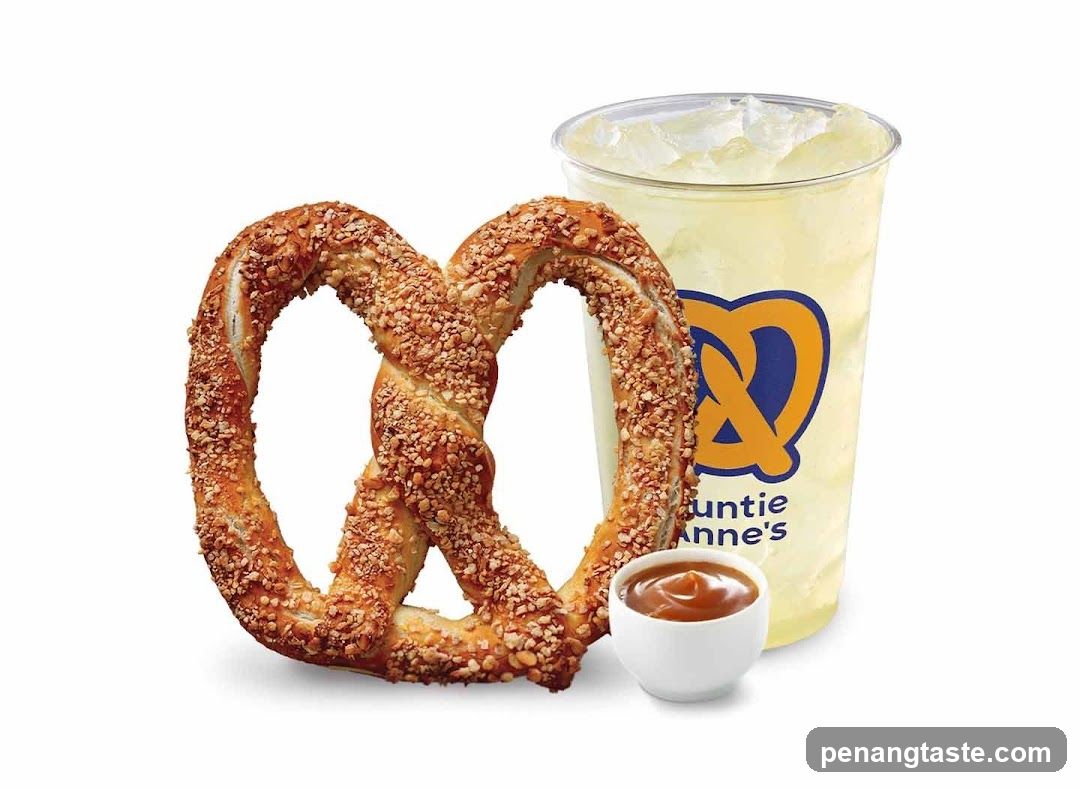 Pretzel with Drink and Dip