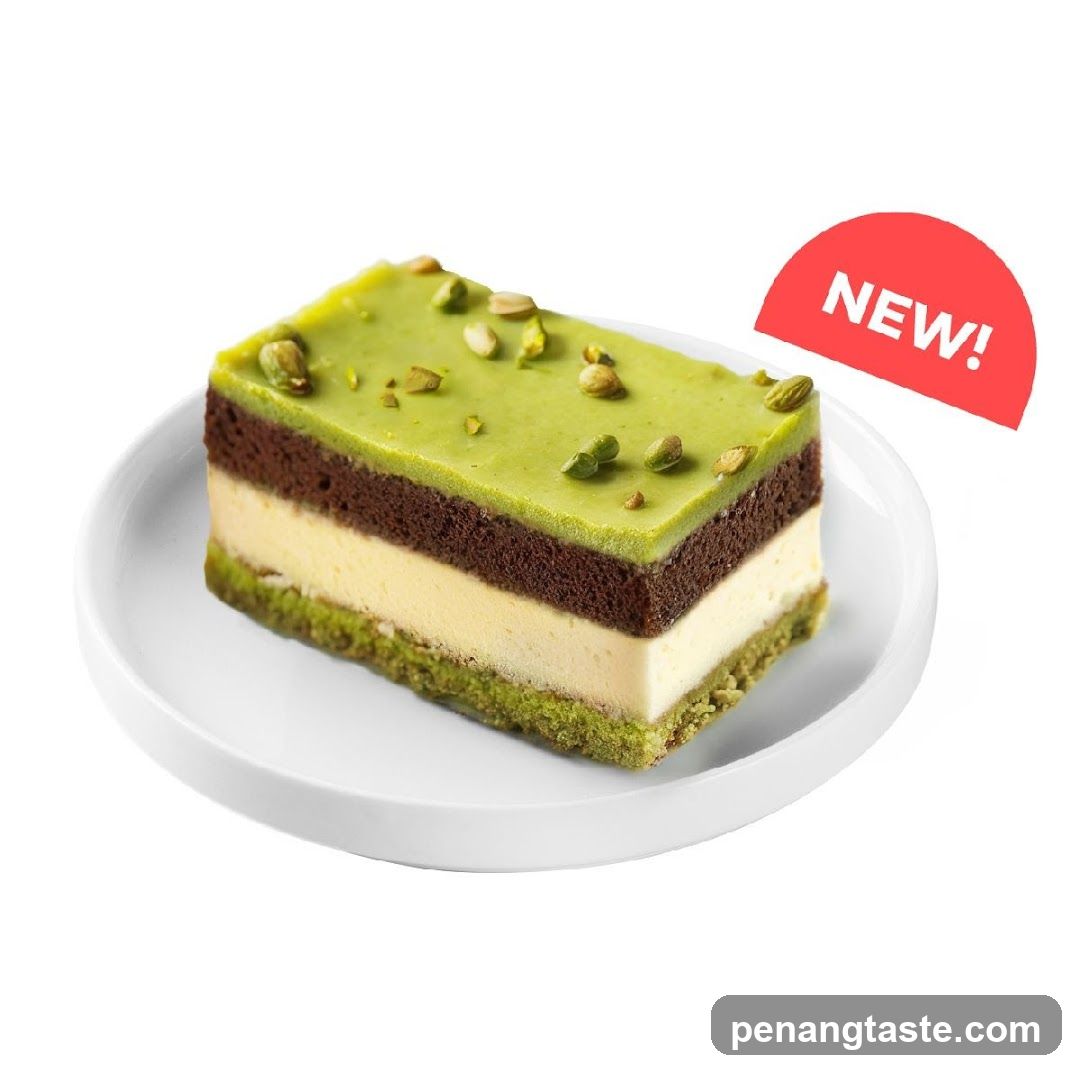 Pistachio Chocolate Cake Slice