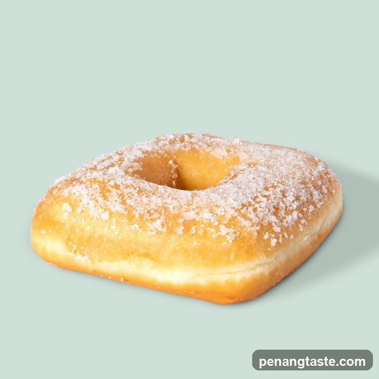 Sugar-dusted square donut