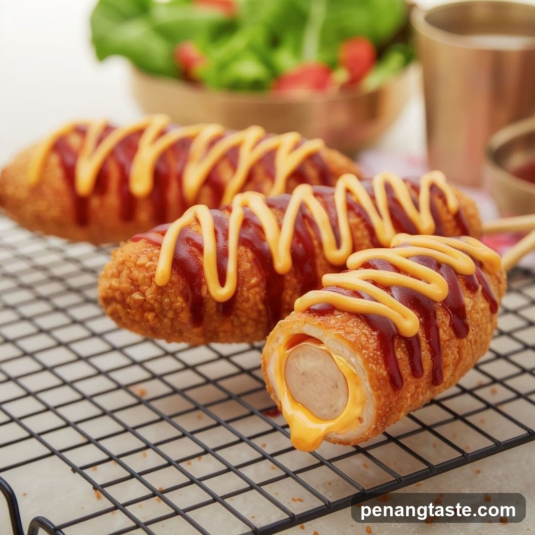 Corn Dogs with Cheese and Ketchup