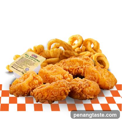 Fried Chicken and Curly Fries
