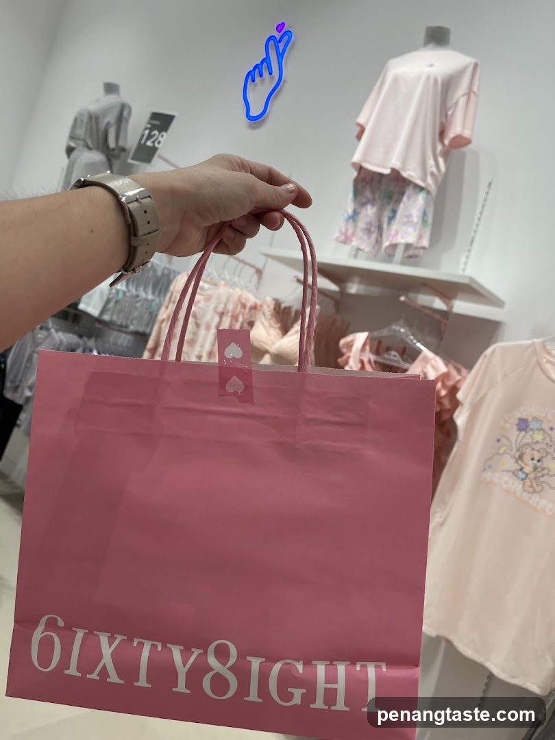 Pink Shopping Bag with Brand Name