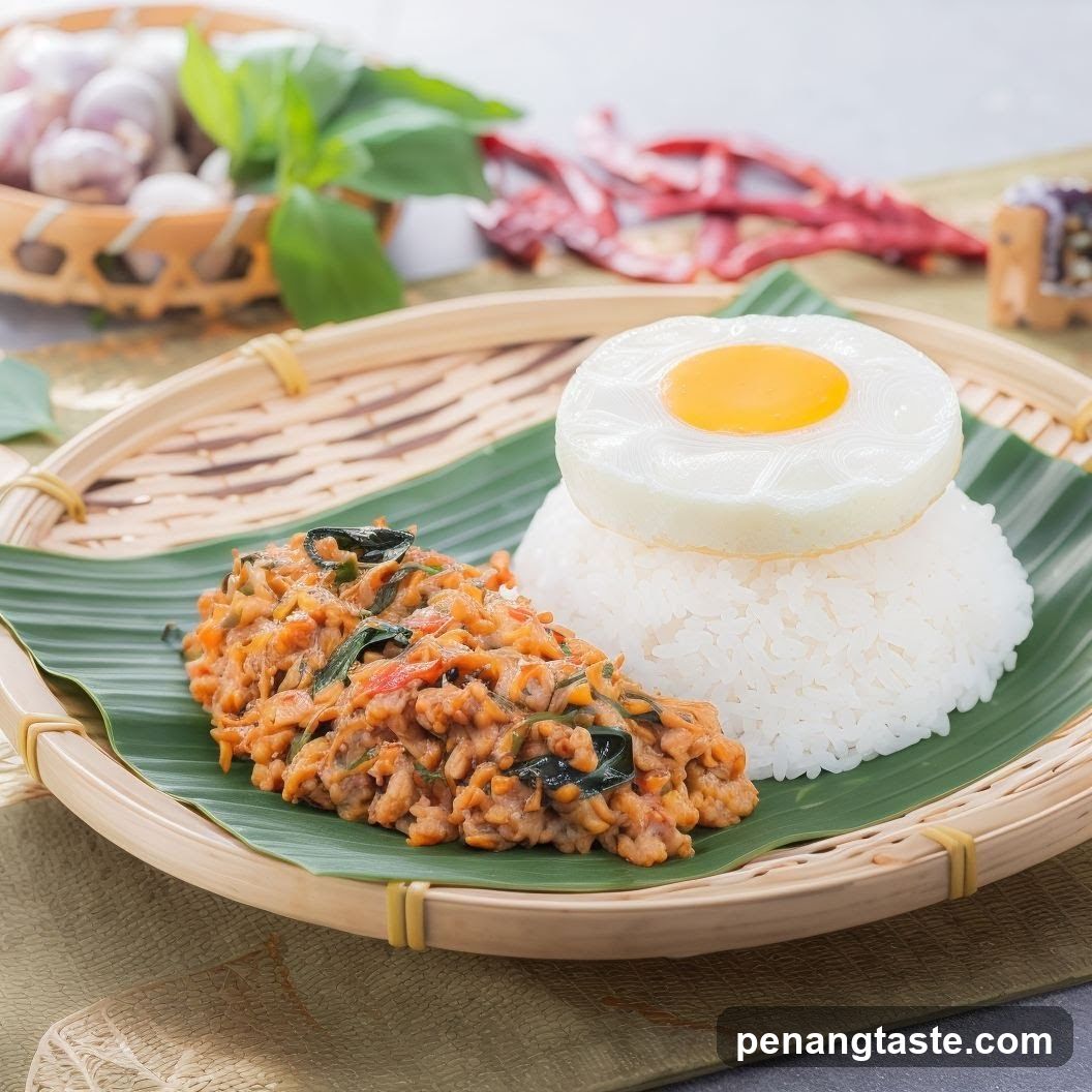 Thai Basil Stir-fry with Rice and Fried Egg