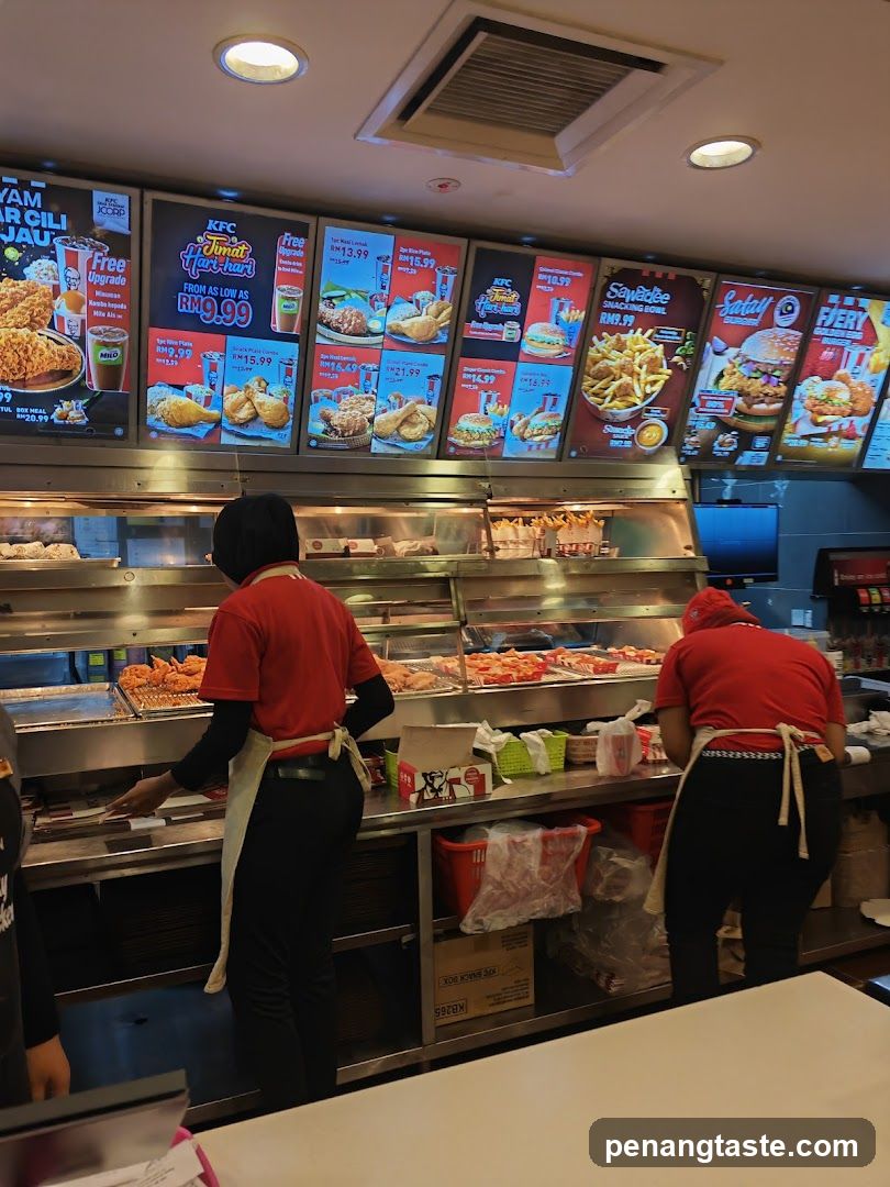 KFC Menu Boards and Staff