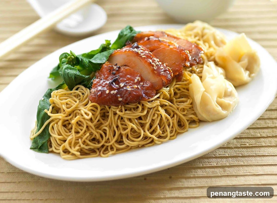 Noodle Dish with Roasted Meat and Dumplings