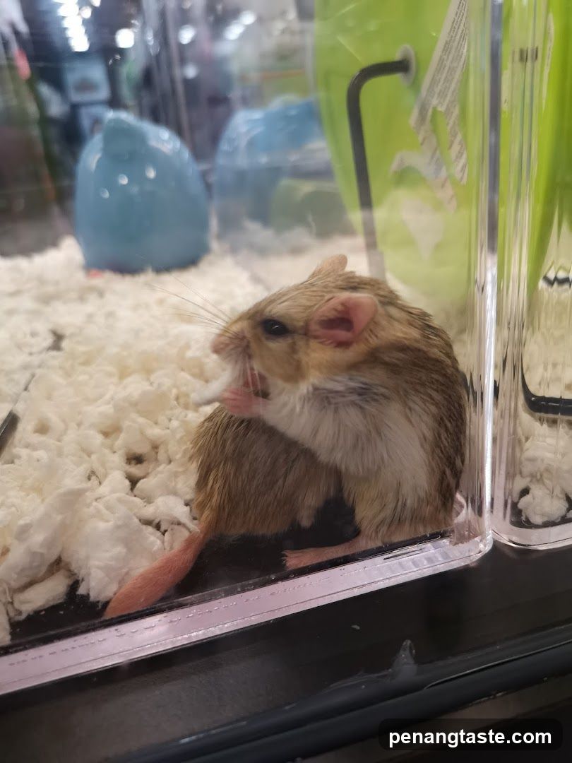 Gerbil in enclosure