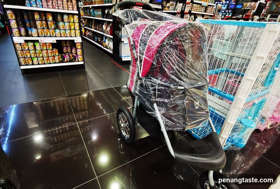 Stroller and Shopping Cart in Store