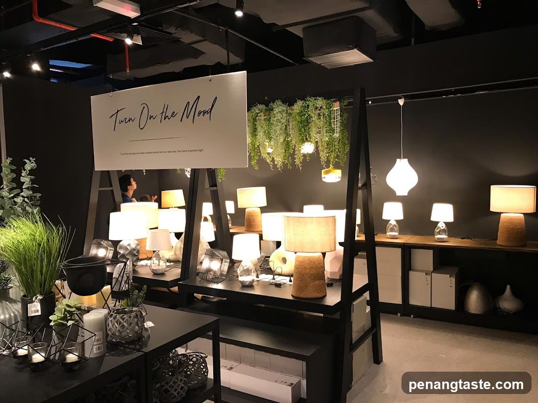 Interior of a lighting store