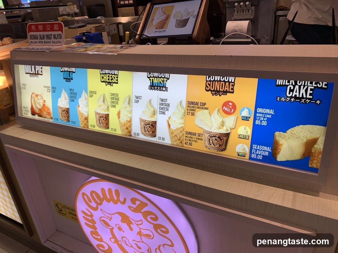 CowCow Ice Menu