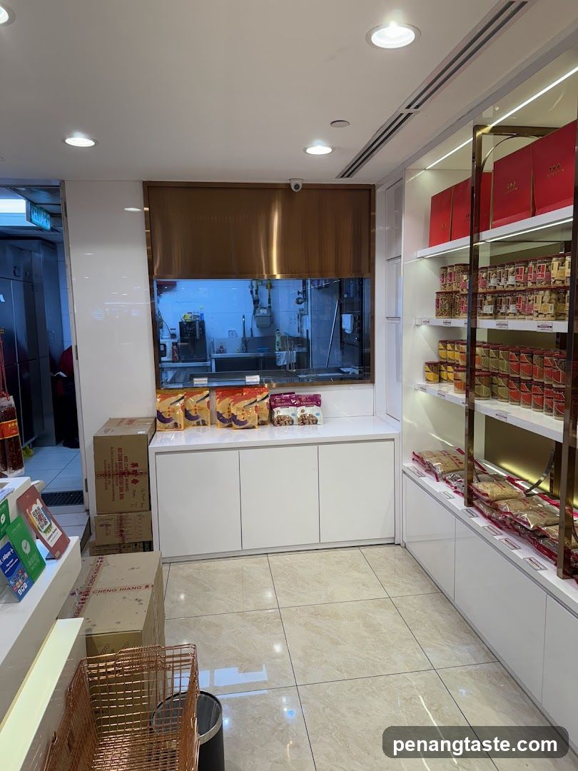 Interior of a store with shelves of packaged goods