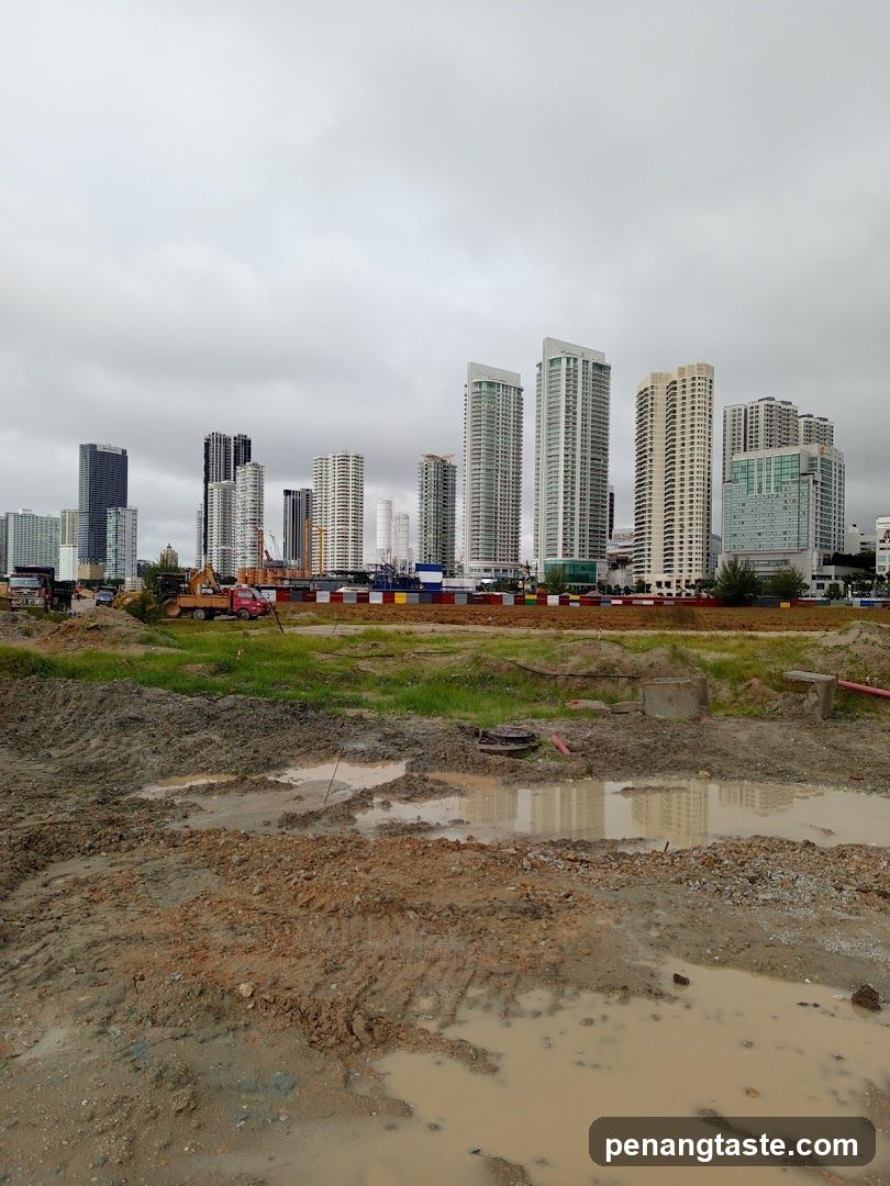 Construction Site with City Skyline
