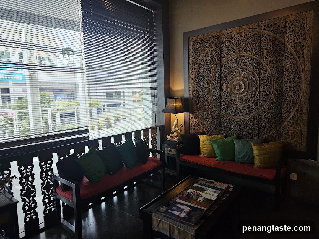 Interior of a spa waiting area