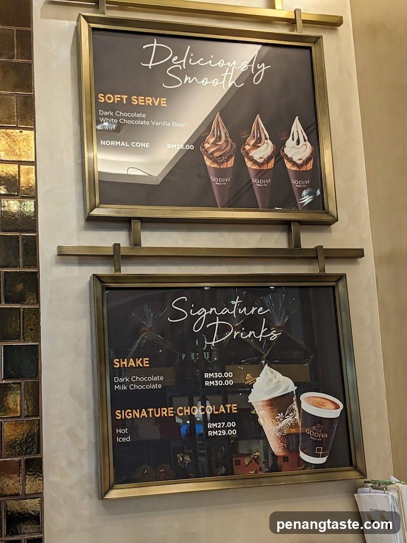 Godiva Menu