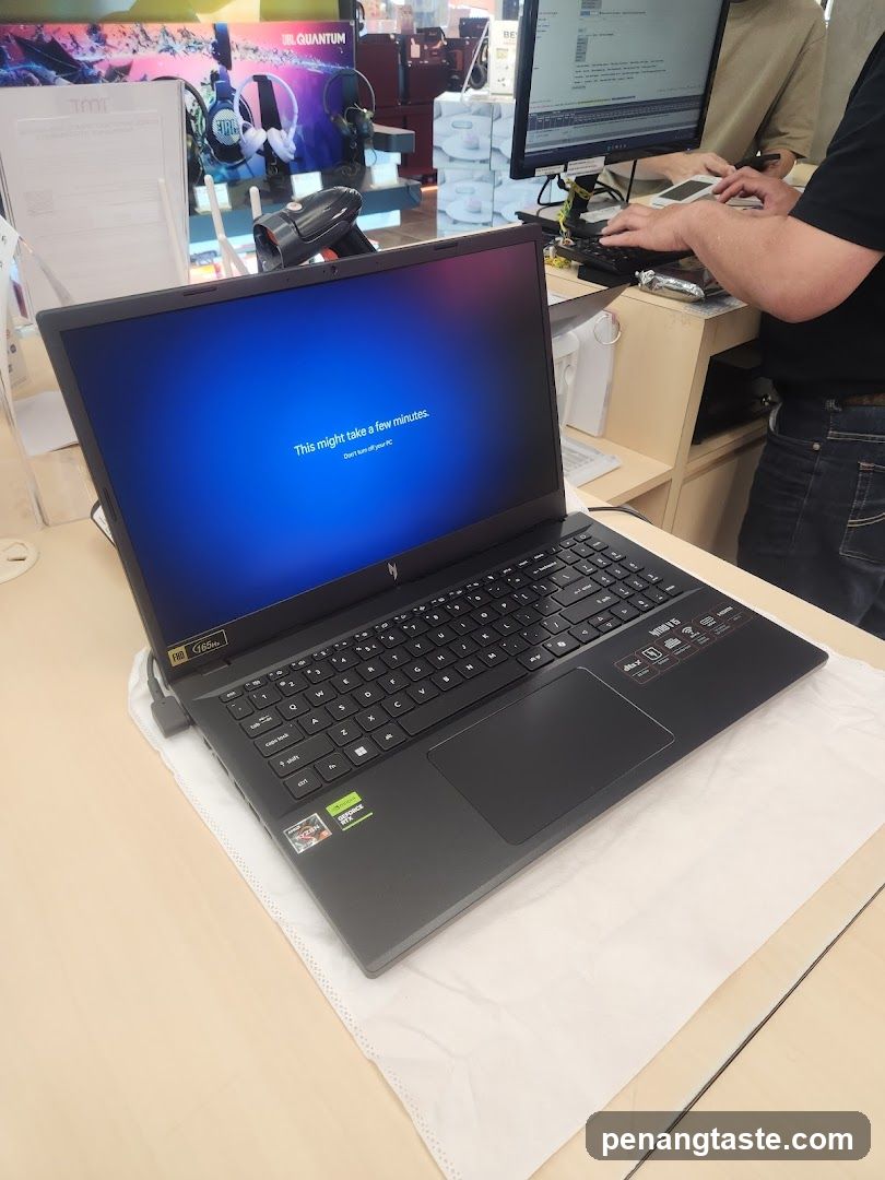 Laptop on display