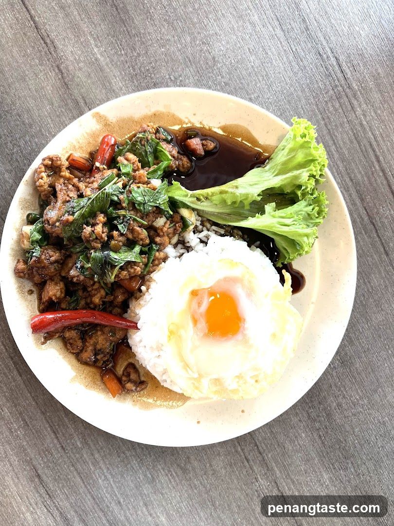Basil Pork Rice with Fried Egg