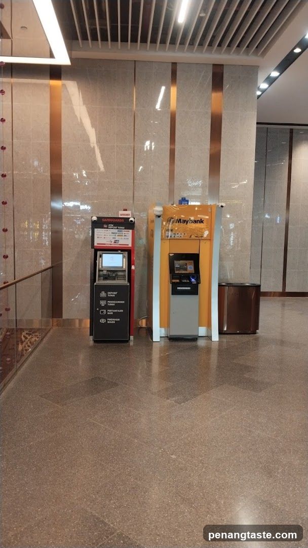 ATMs in a building lobby