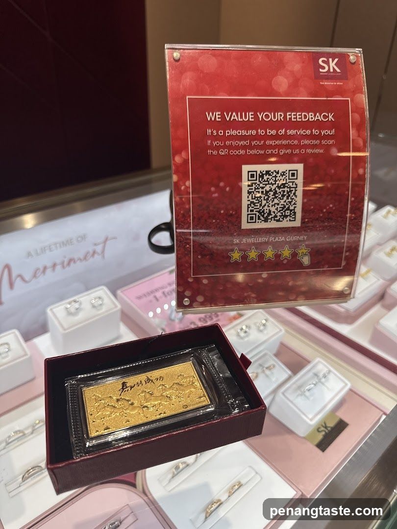 Jewelry Display with Feedback Sign
