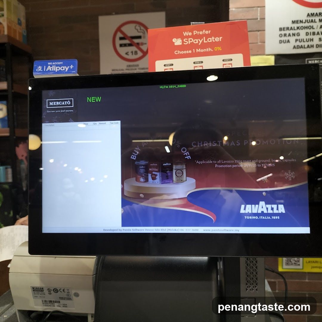 Point of Sale Screen with Christmas Promotion