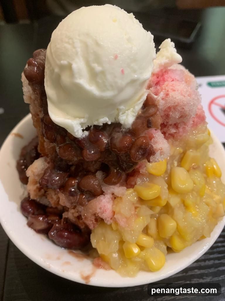 Shaved Ice Dessert with Ice Cream