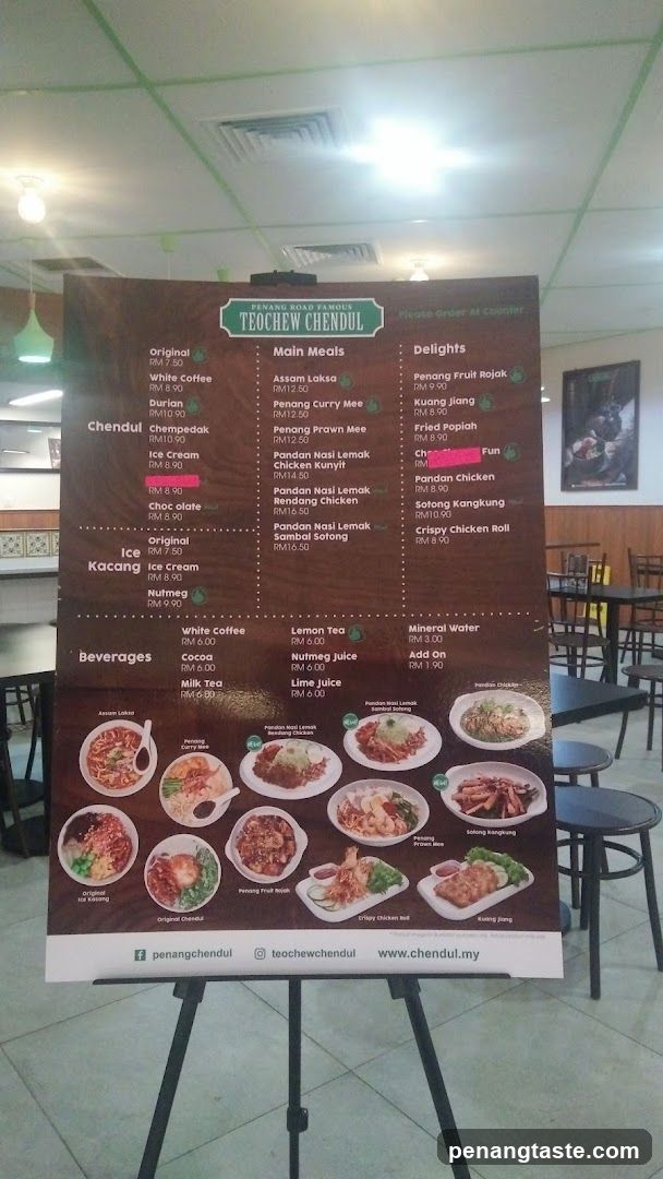 Teochew Chendul Menu
