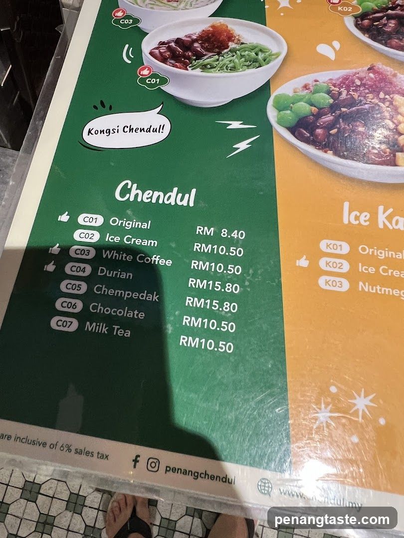 Chendul Menu