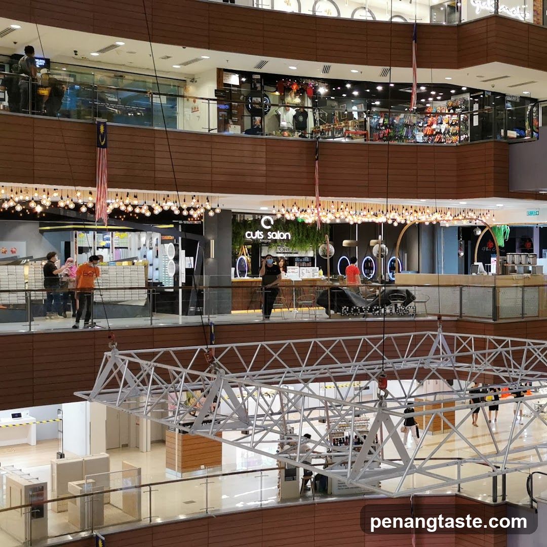 Interior of a multi-level shopping mall