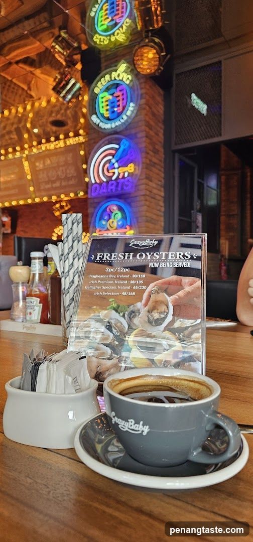 Menu with Oysters and Coffee