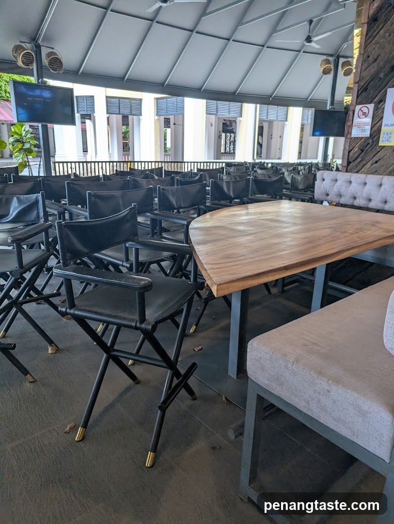 Outdoor Seating Area with Chairs and Tables
