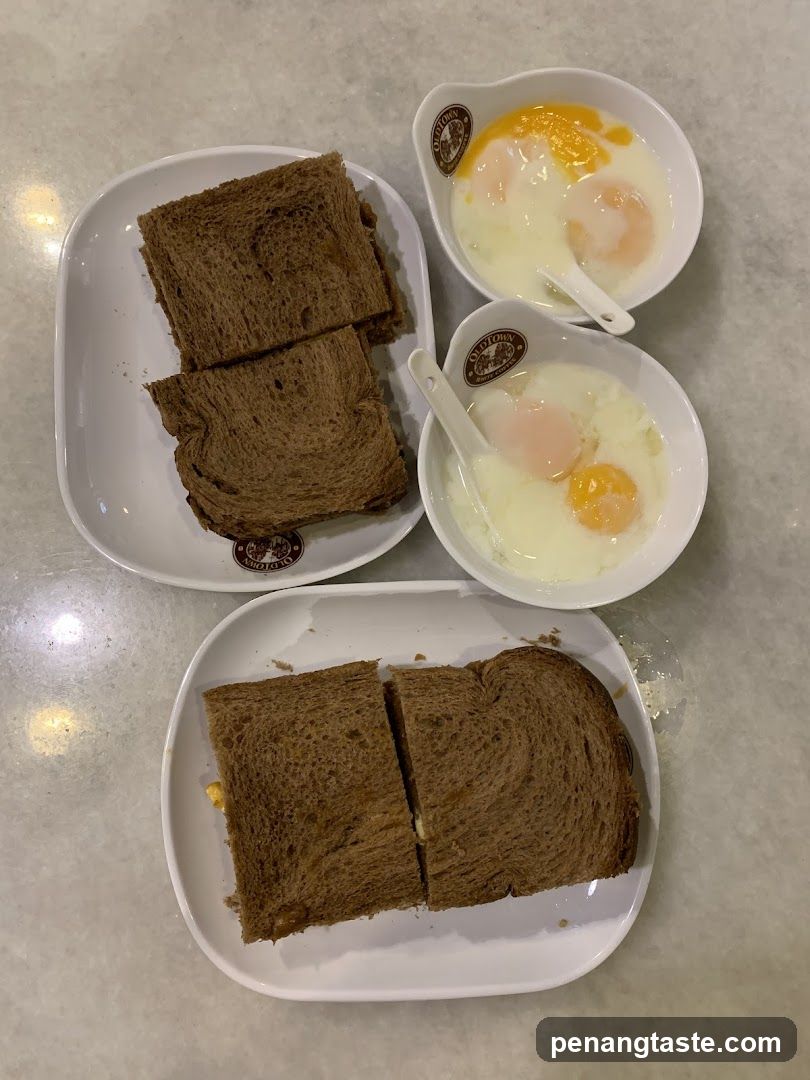 Soft-boiled eggs and toast