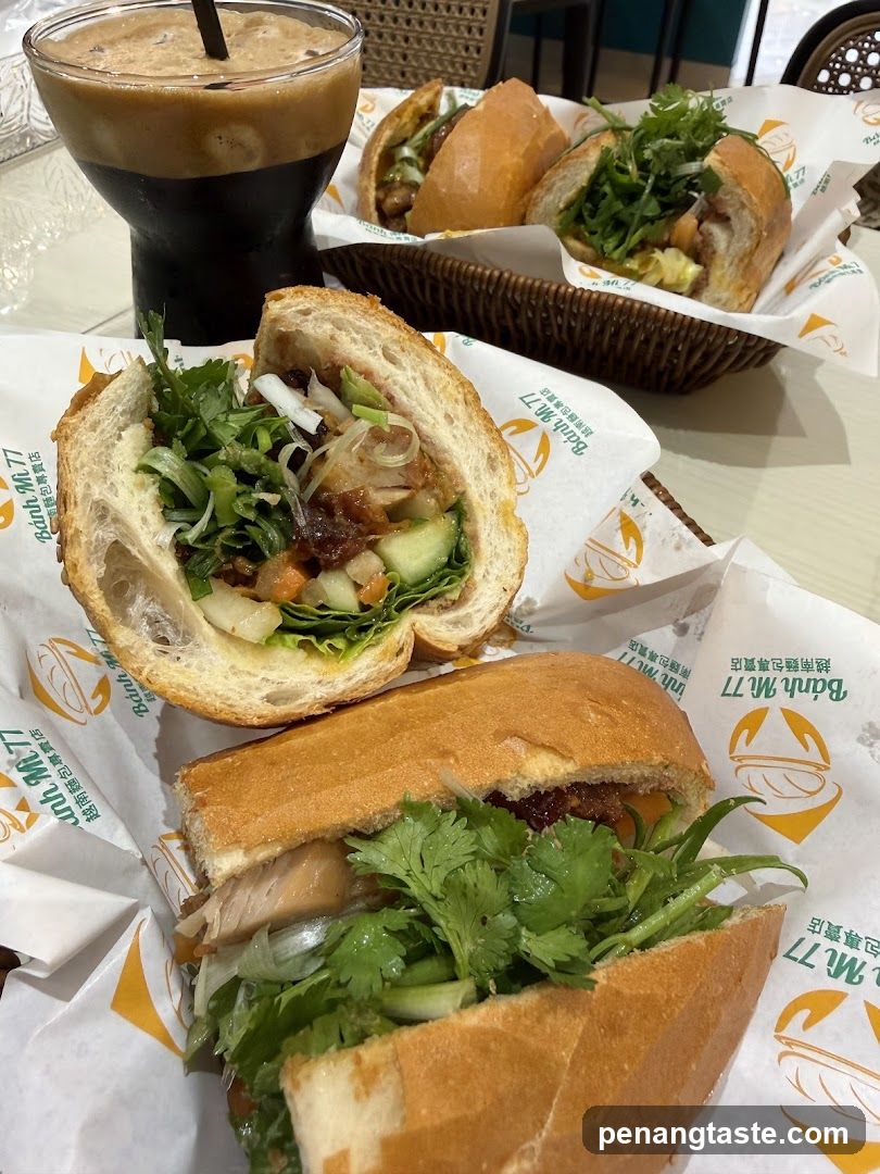 Banh Mi Sandwiches and Drink