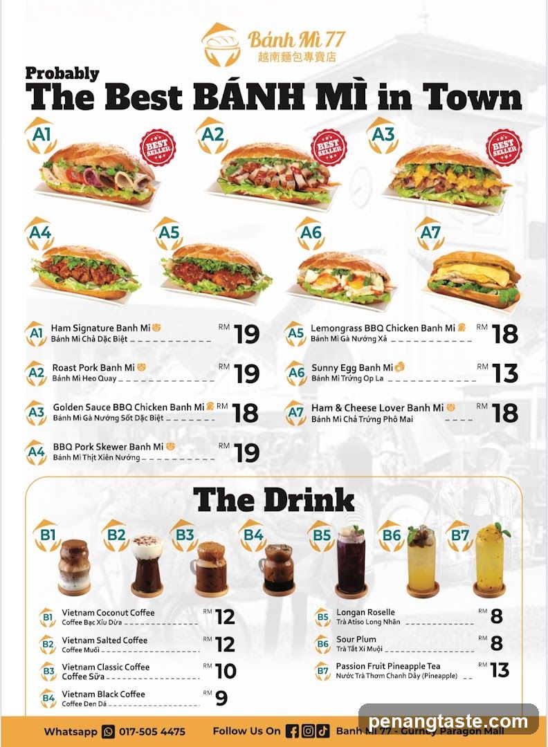 Banh Mi 77 Menu