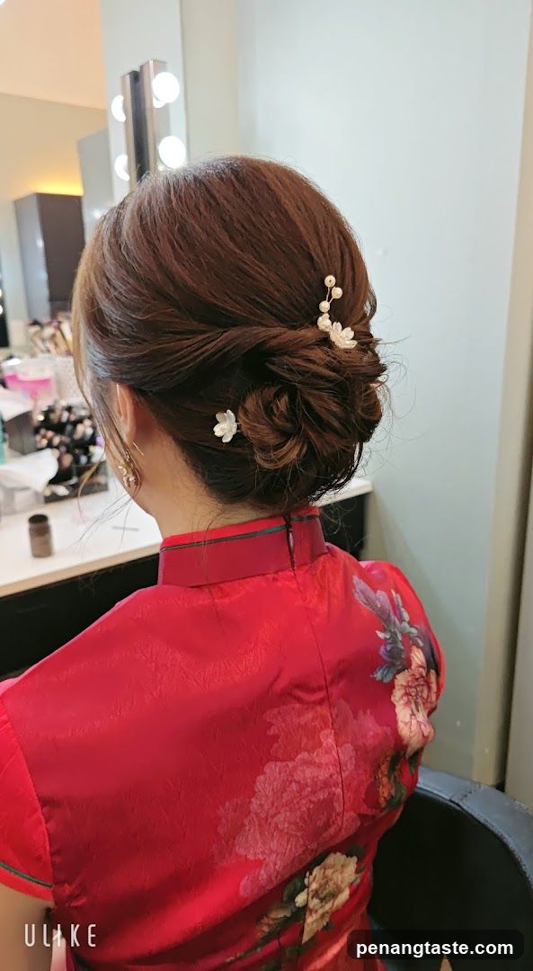 Woman with Updo and Floral Dress