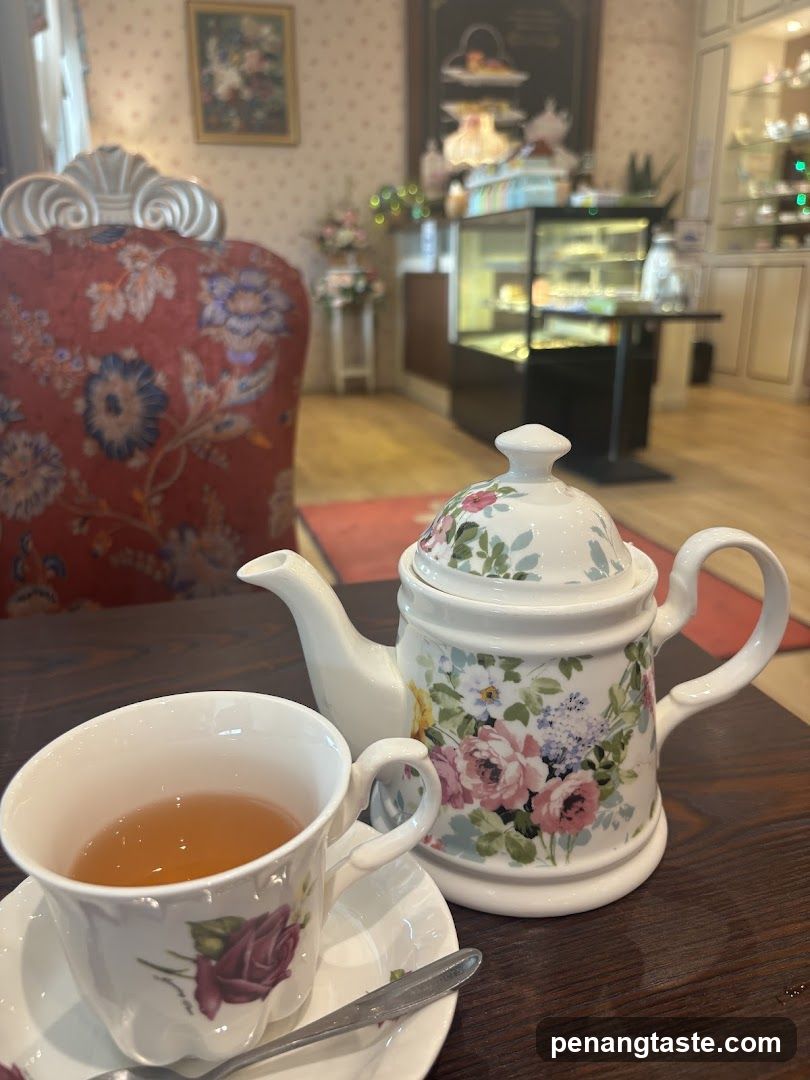 Tea Set and Cafe Interior