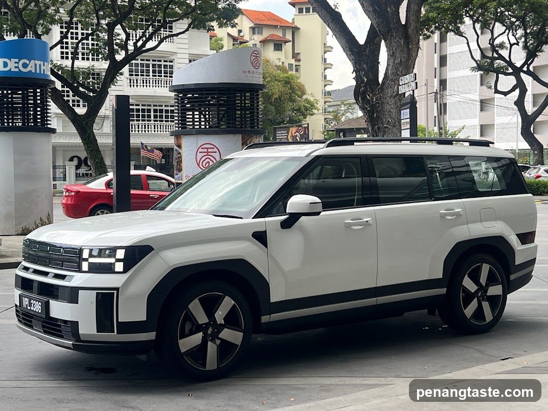 White SUV parked on street