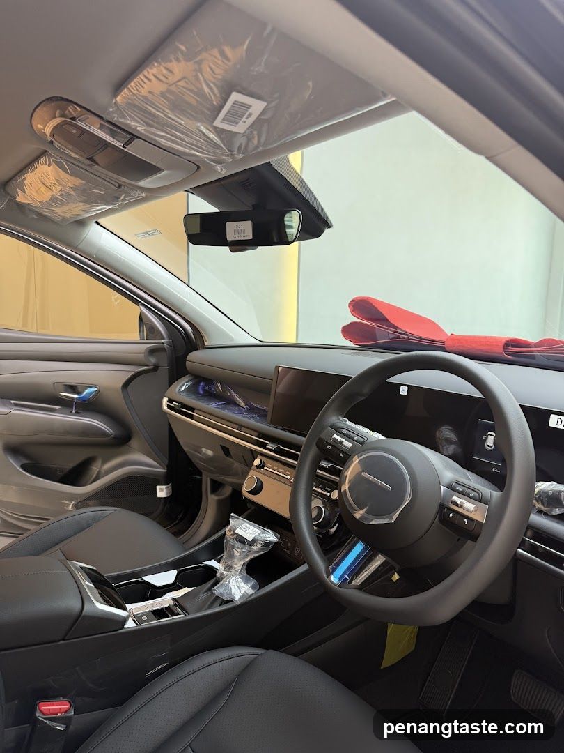 Car Interior with Red Bow