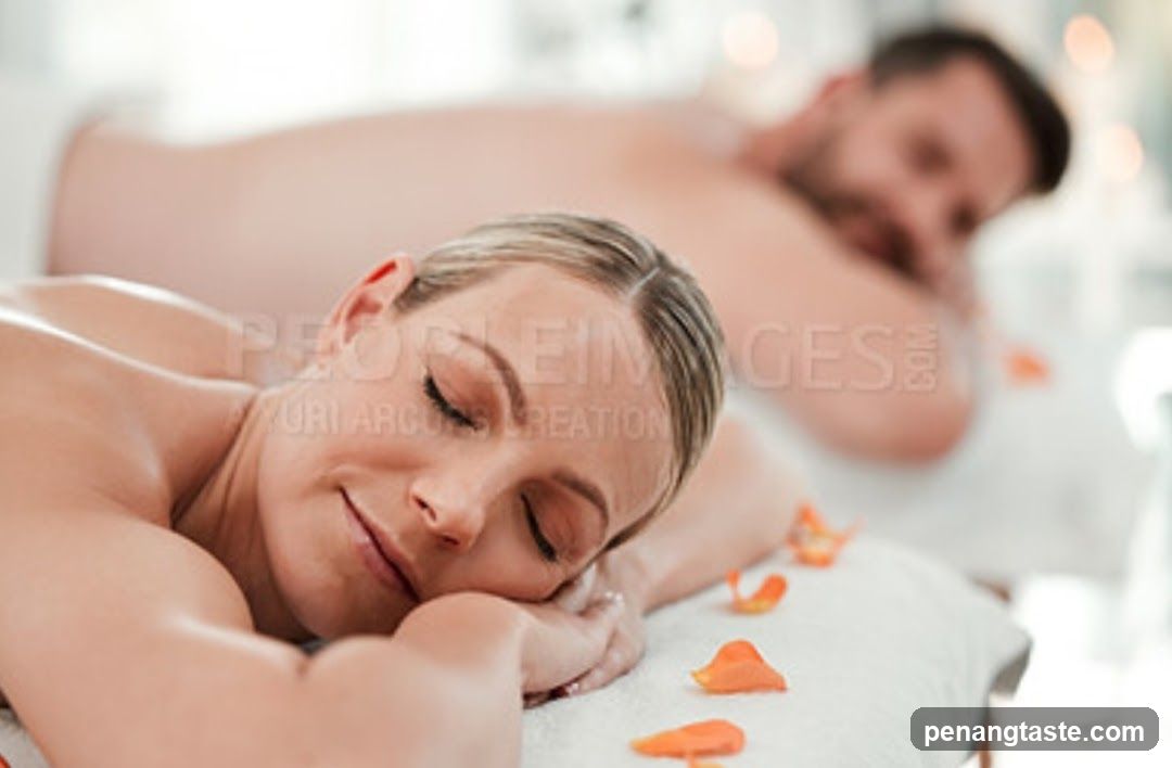 Couple enjoying a relaxing spa treatment