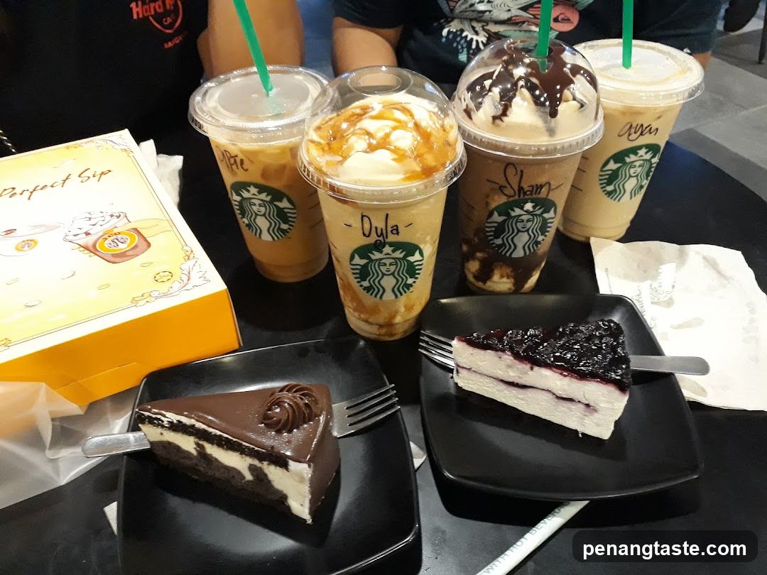 Starbucks Drinks and Cakes