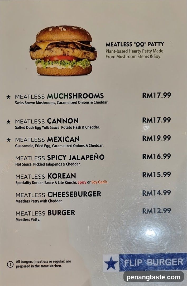 Flip Burger Menu